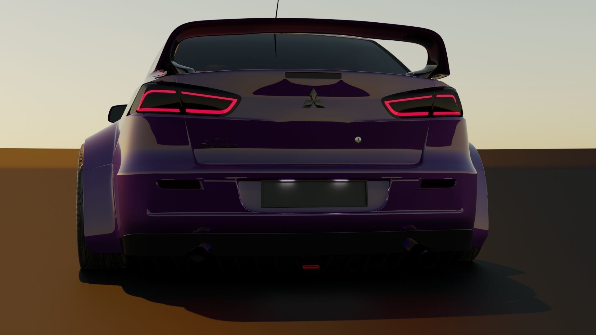 Mitsubishi Lancer Evo X Low-poly 3D model_3