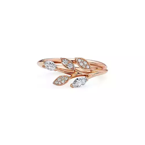 Tiffany Victoria Diamond Vine Ring in 18k 3D model