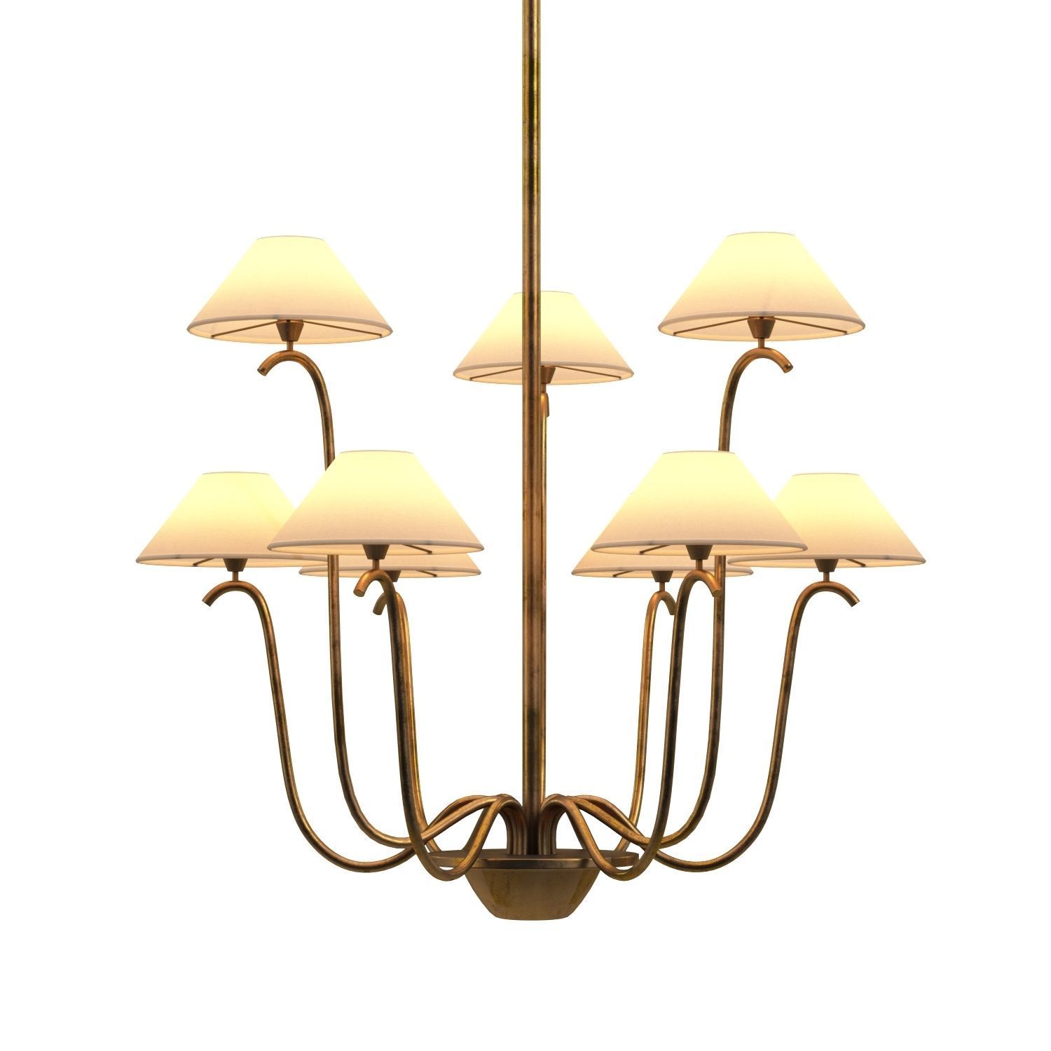 Large Jet Deau Five arm Wall Light In The Style Of Jean Royere 3D model_1