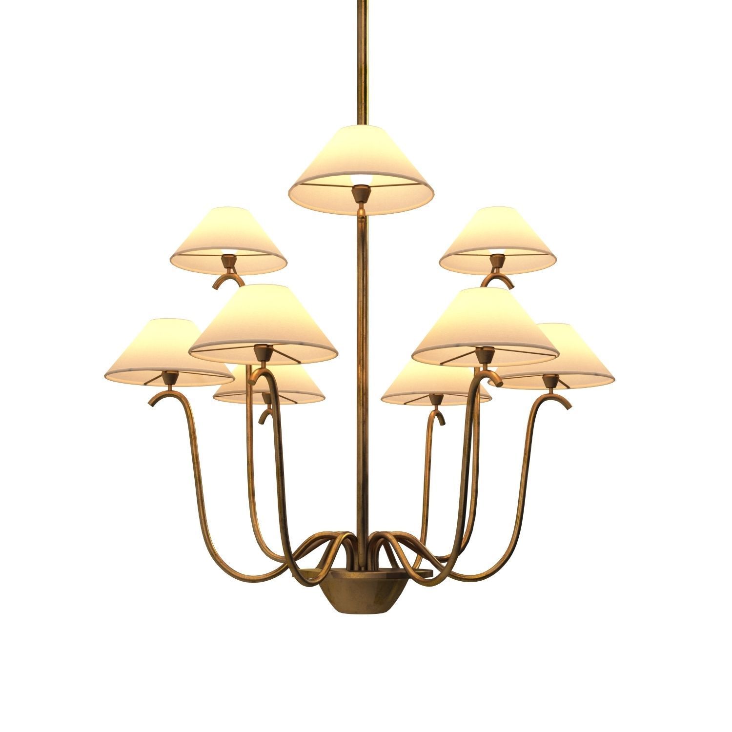 Large Jet Deau Five arm Wall Light In The Style Of Jean Royere 3D model_4