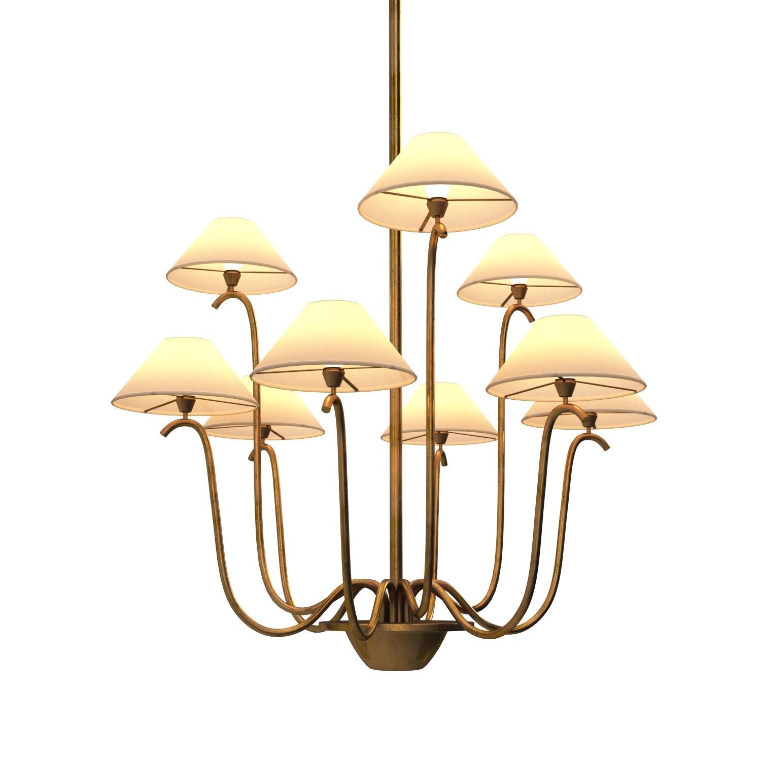 Large Jet Deau Five arm Wall Light In The Style Of Jean Royere 3D model_2