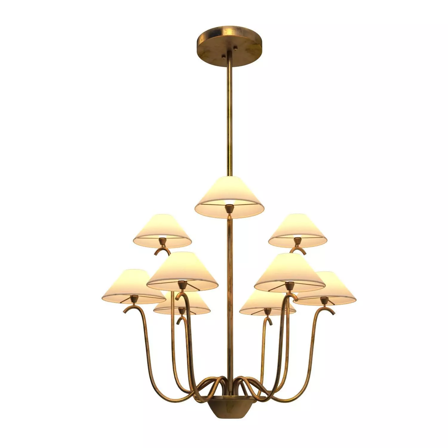 Large Jet Deau Five arm Wall Light In The Style Of Jean Royere 3D model_0