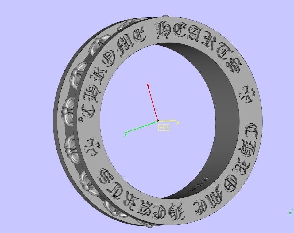 CHROME HEART TINY CH PLUS SPINNER RING 3D model_4