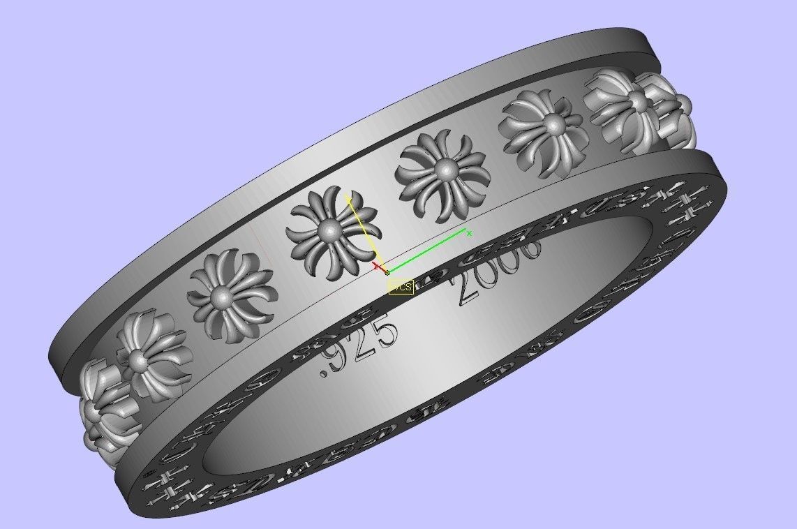 CHROME HEART TINY CH PLUS SPINNER RING 3D model_5