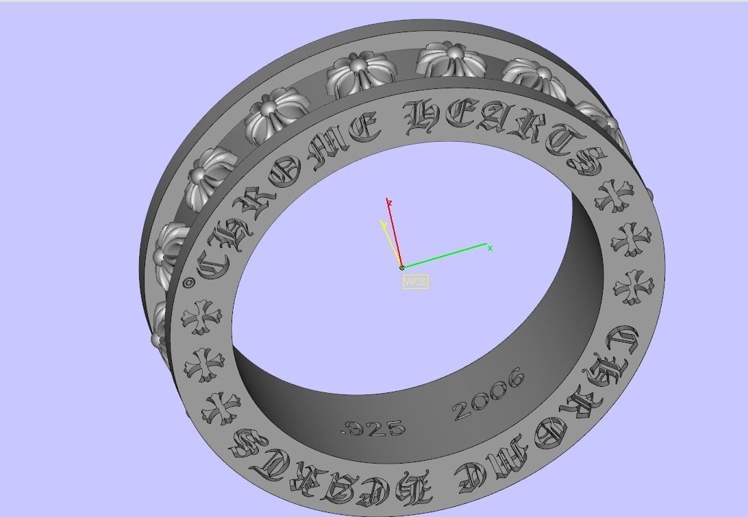 CHROME HEART TINY CH PLUS SPINNER RING 3D model_3