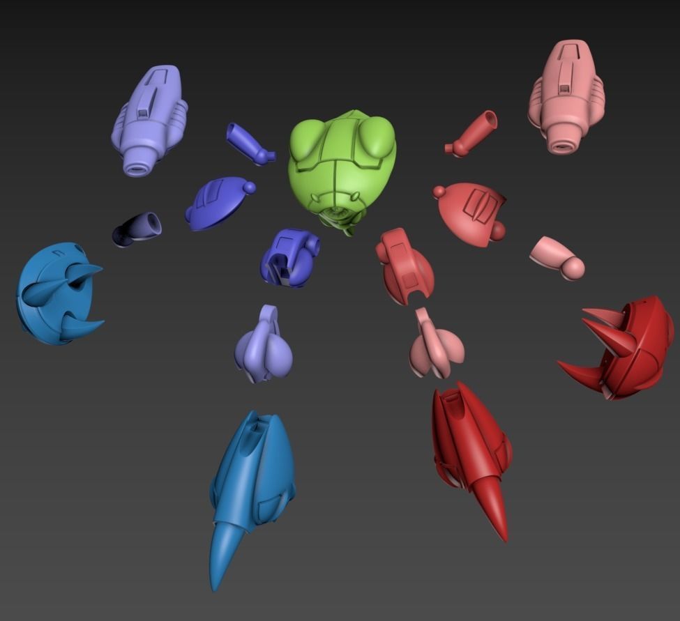 Mecha Crabby Patty Poseable Set 100mm 3D print model_8