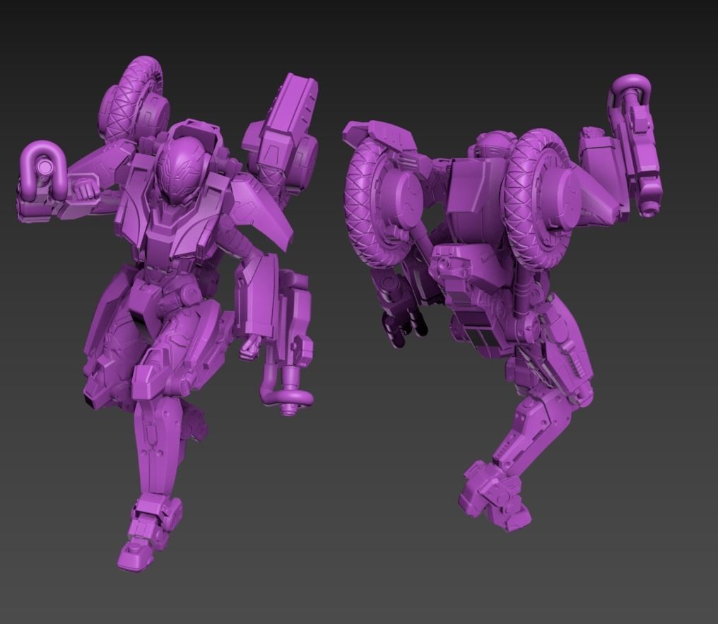 Mecha Crabby Patty Poseable Set 100mm 3D print model_7