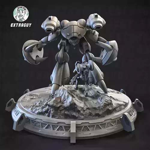 Mecha Crabby Patty Poseable Set 100mm 3D print model