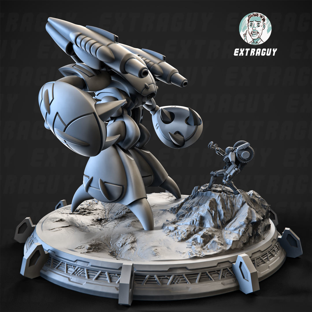 Mecha Crabby Patty Poseable Set 100mm 3D print model_1