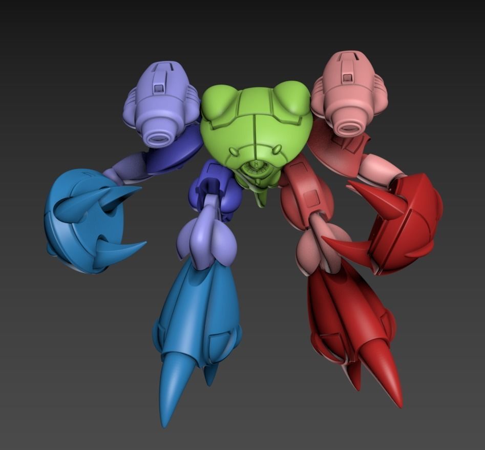 Mecha Crabby Patty Poseable Set 100mm 3D print model_5