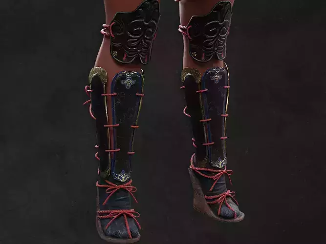 Leg Armor Samurai Assasin Lowpoly Asset