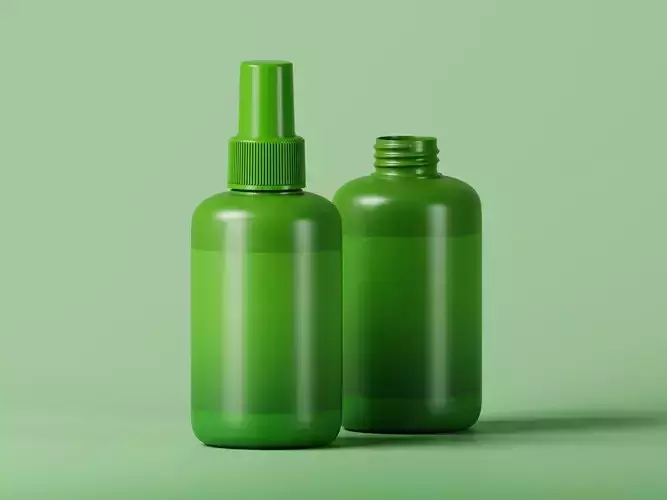 Green Cosmetic Product Bottle 3D Model