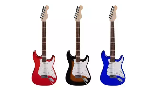 Electric Guitar Fender Stratocaster 3D model