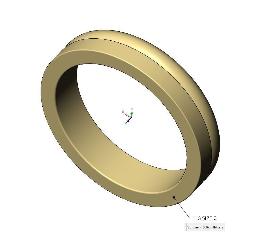 Flate and round simple band US sizes 5to11 3D print model_16