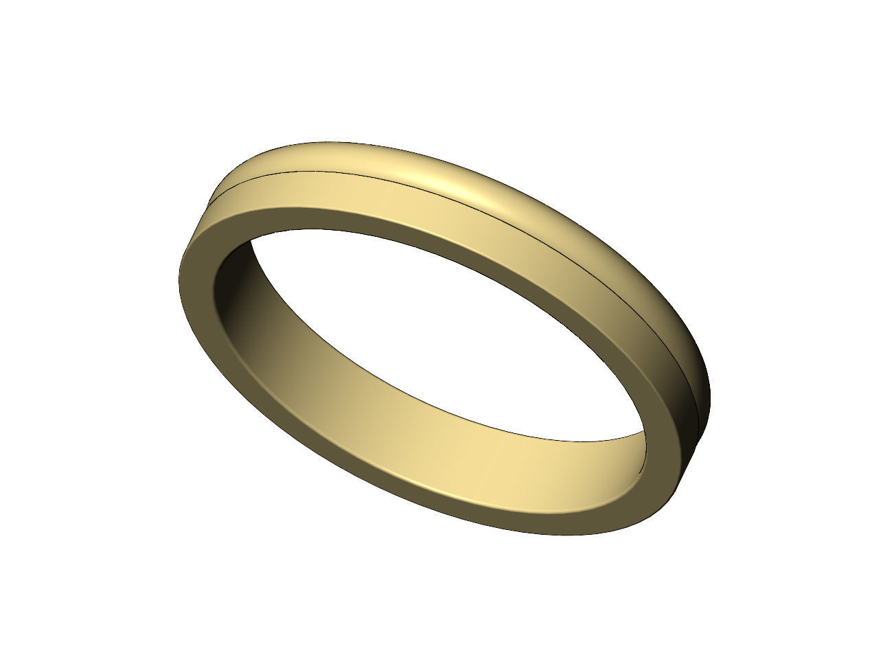 Flate and round simple band US sizes 5to11 3D print model_5