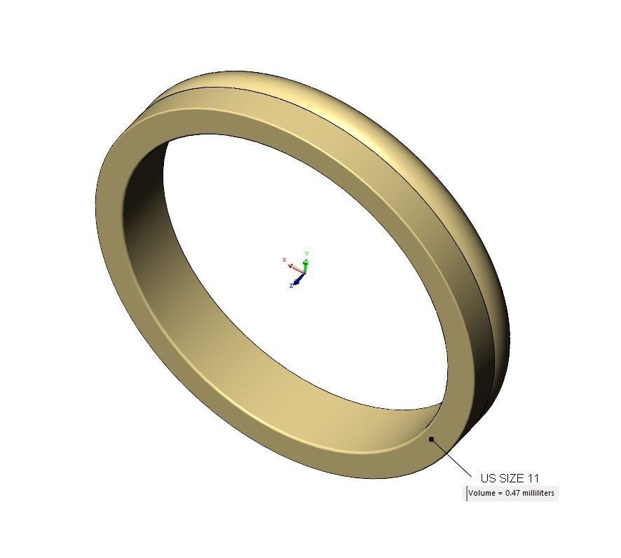 Flate and round simple band US sizes 5to11 3D print model_12