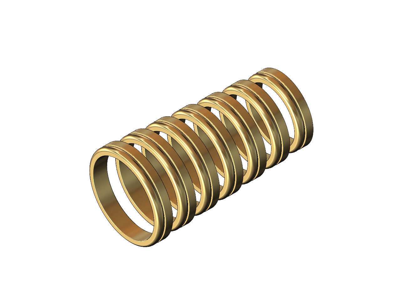 Flate and round simple band US sizes 5to11 3D print model_3