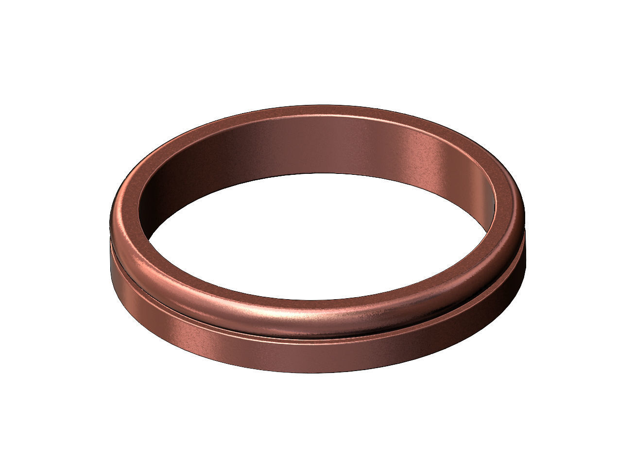 Flate and round simple band US sizes 5to11 3D print model_9