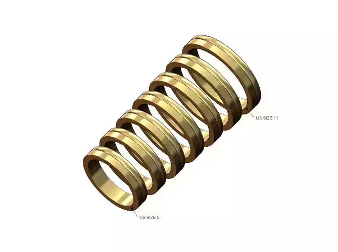 Flate and round simple band US sizes 5to11