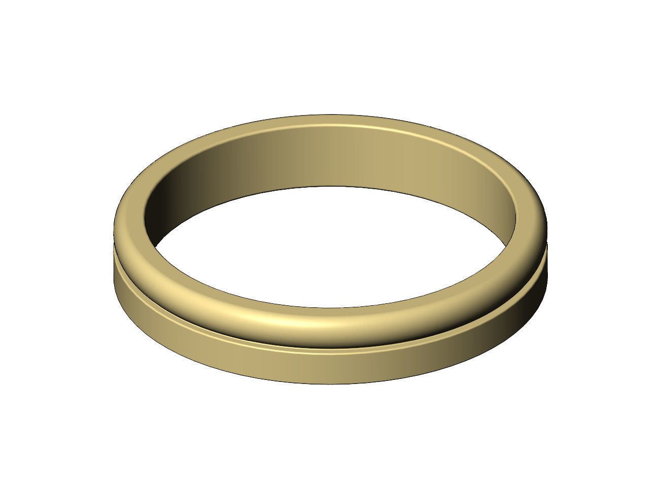 Flate and round simple band US sizes 5to11 3D print model_8