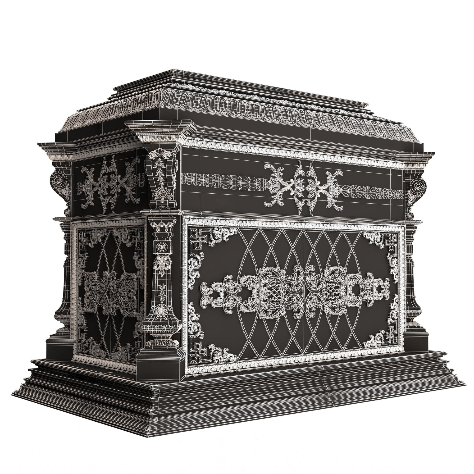 Chest 07 White Low-poly 3D model_9