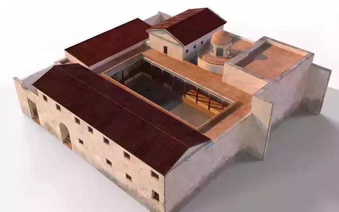 Maison de la Rotonde  Carthage Hill of the Odeon Low-poly 3D model