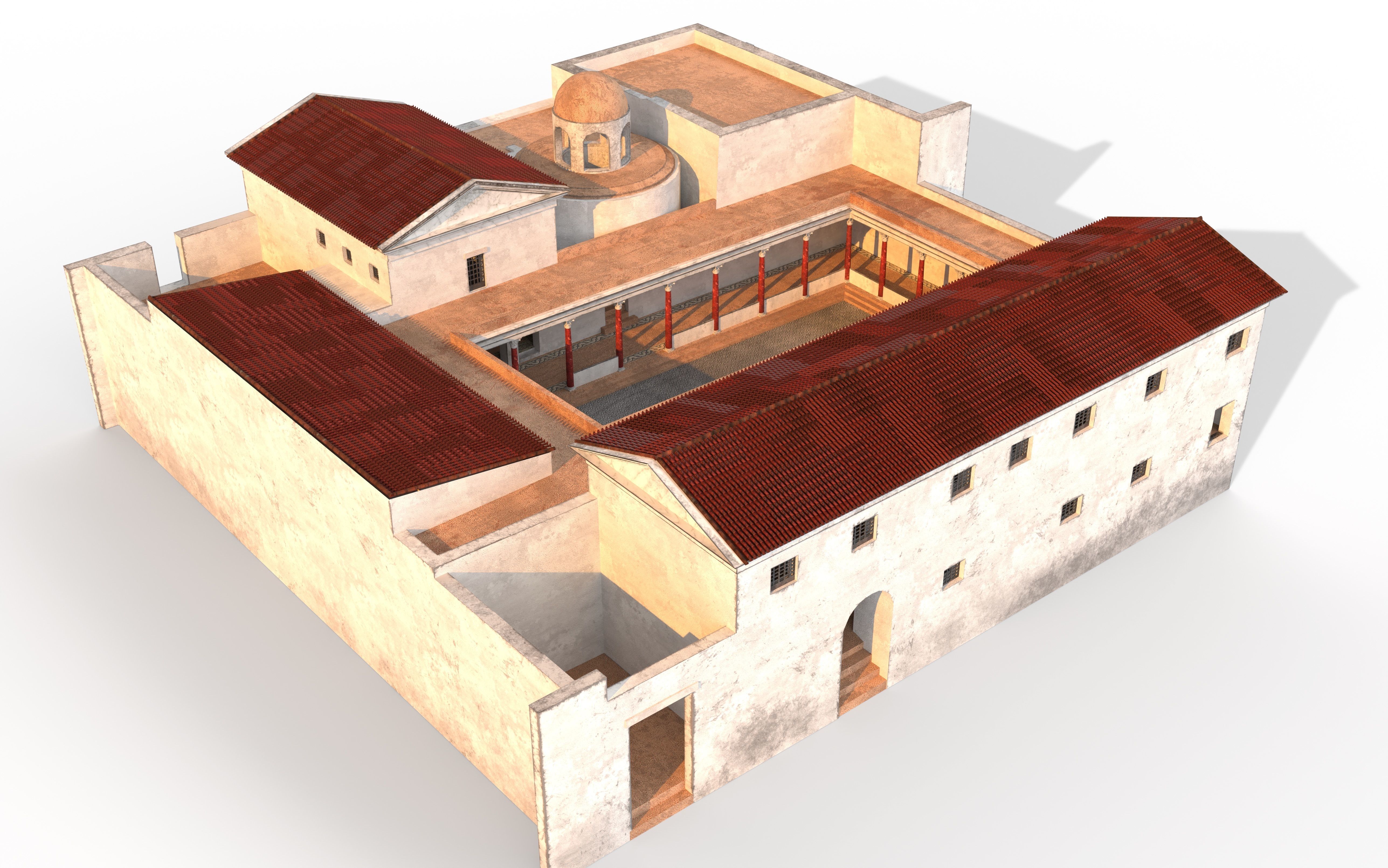 Maison de la Rotonde  Carthage Hill of the Odeon Low-poly 3D model_11