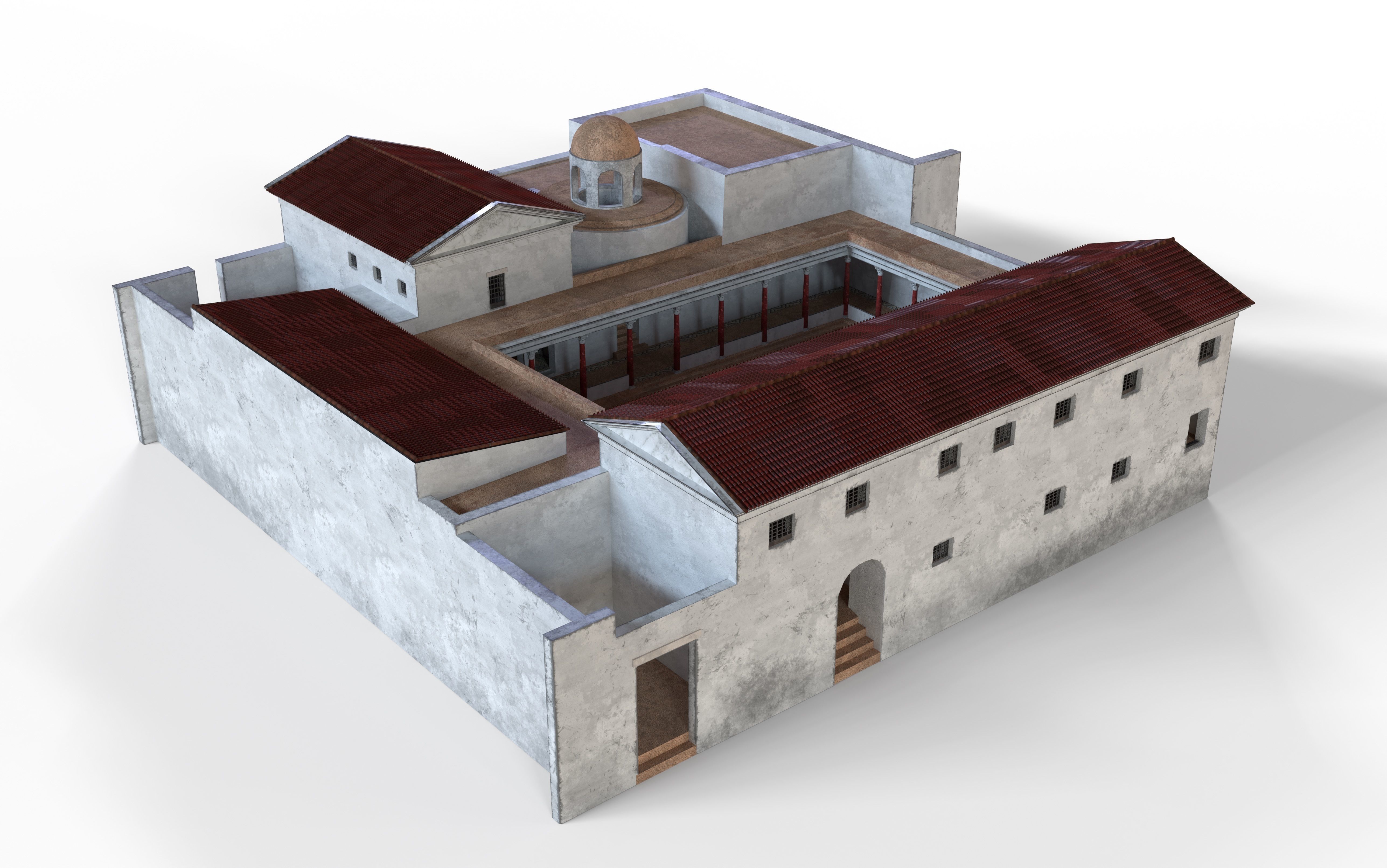 Maison de la Rotonde  Carthage Hill of the Odeon Low-poly 3D model_12