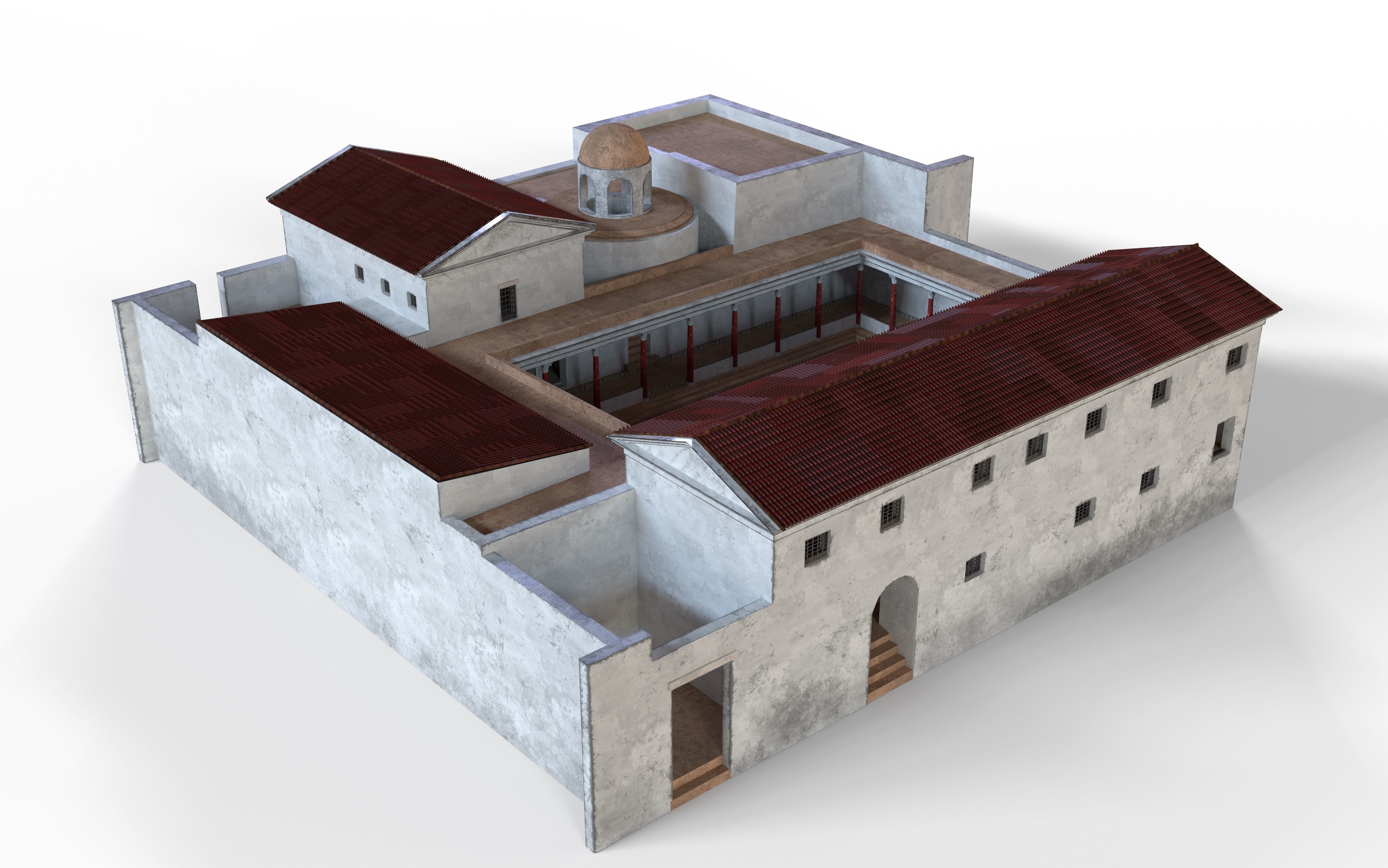 Maison de la Rotonde  Carthage Hill of the Odeon Low-poly 3D model_7