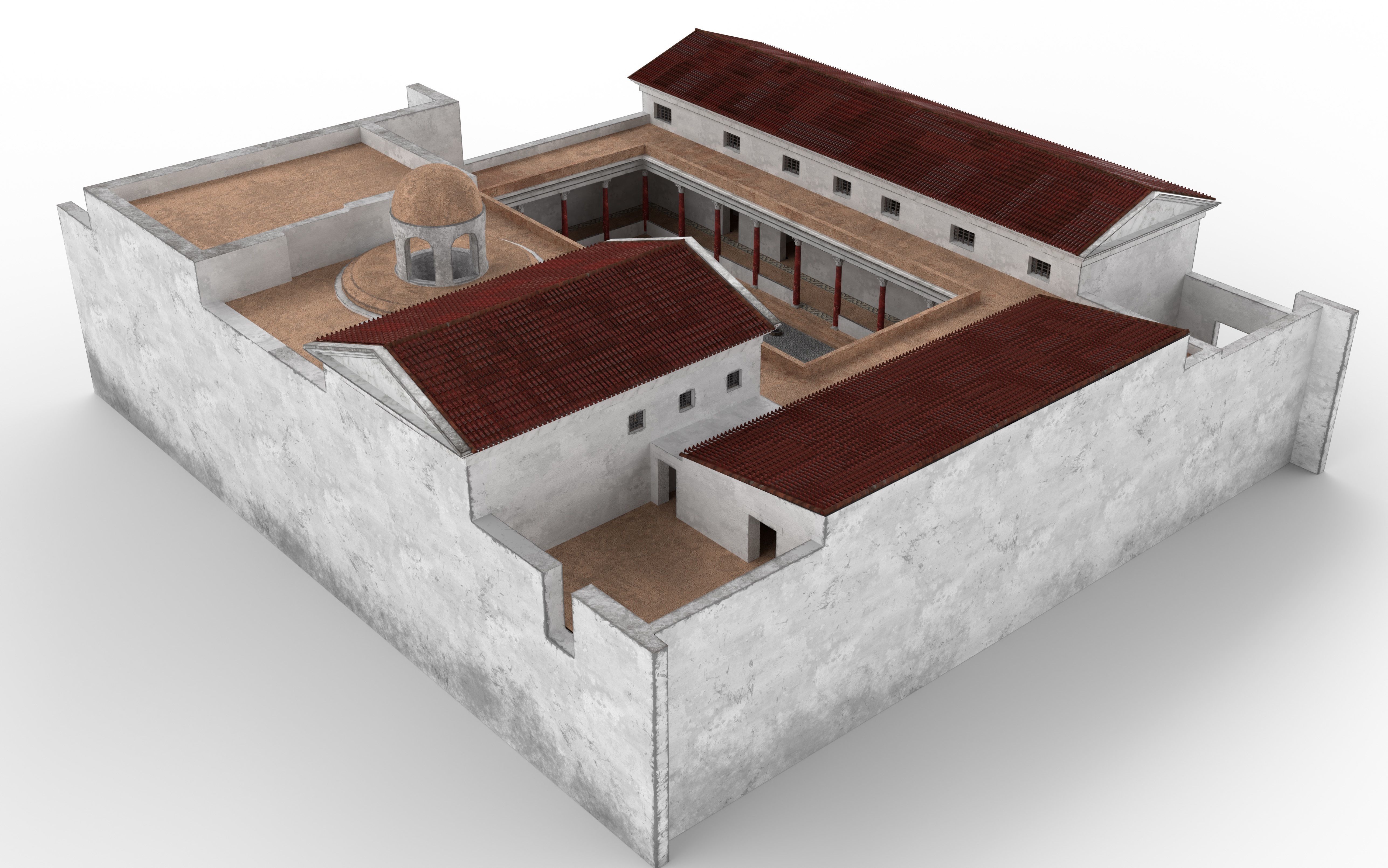 Maison de la Rotonde  Carthage Hill of the Odeon Low-poly 3D model_9
