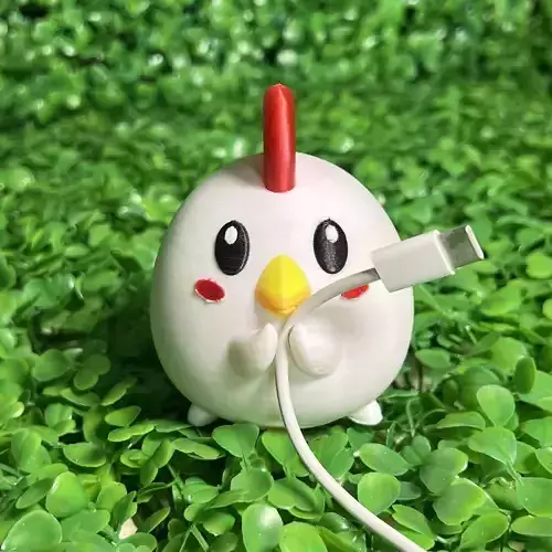 CUTE CHICKEN CABLE HOLDER - STL - 3MF MULTICOLOR