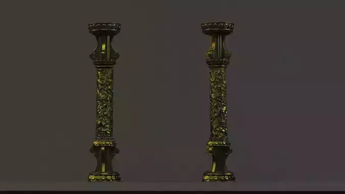 Dragon Pillar Panlong ancient stone pillar stone carving