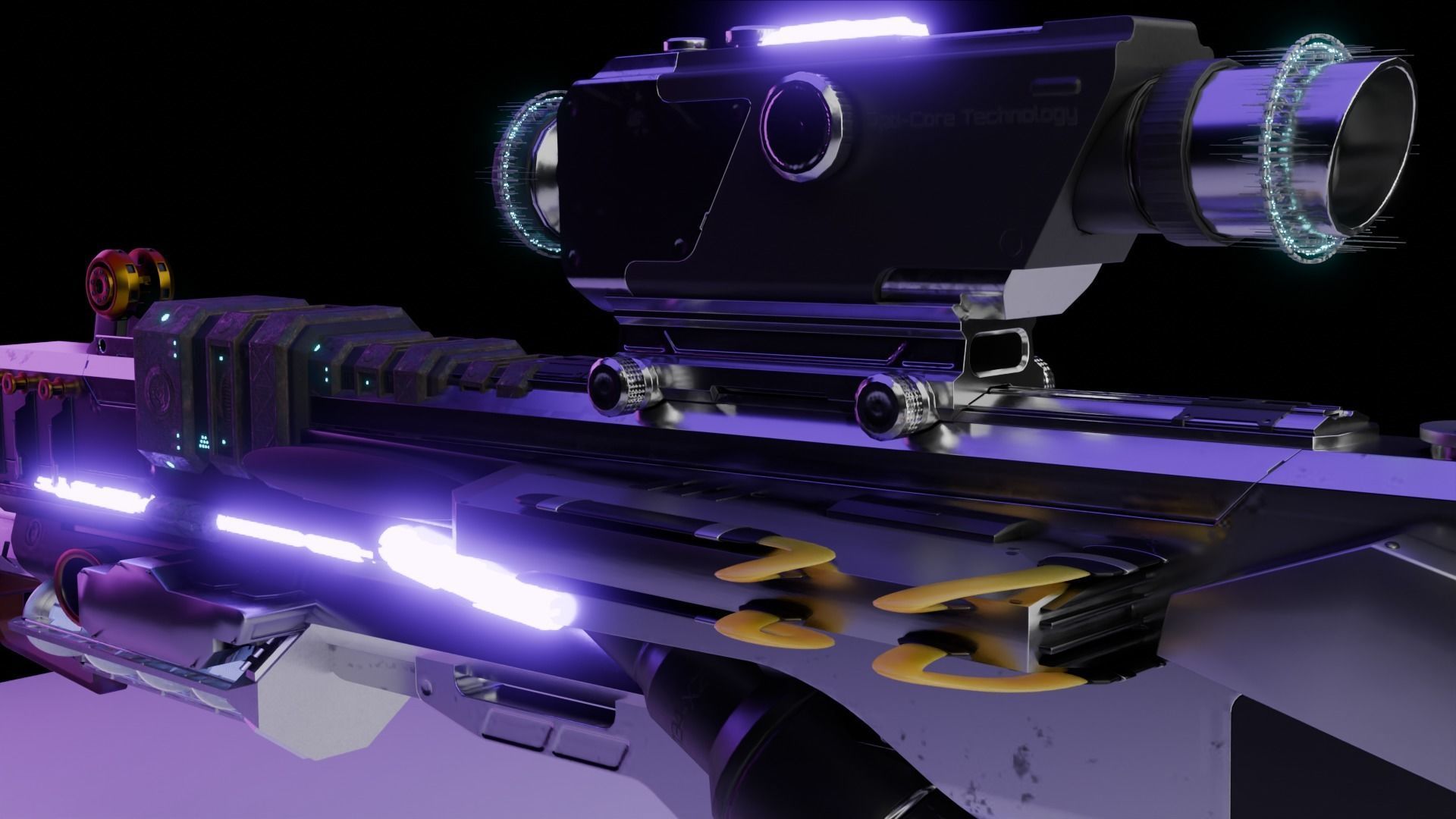 3d sci fi futuristic  gun  3D model_6