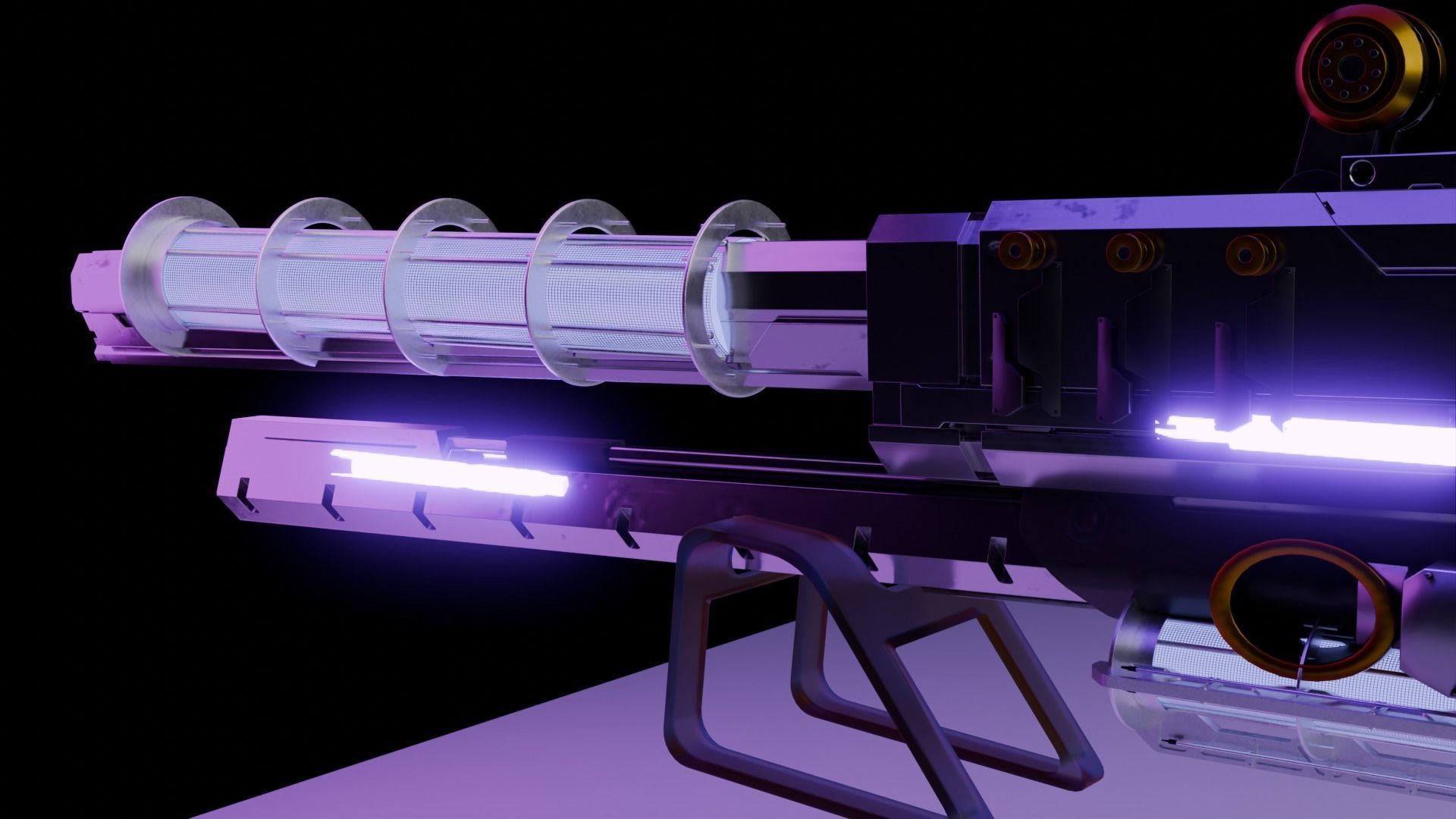 3d sci fi futuristic  gun  3D model_7