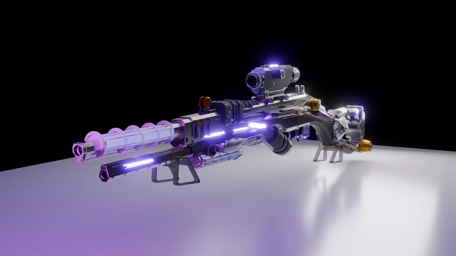 3d sci fi futuristic  gun  3D model_0