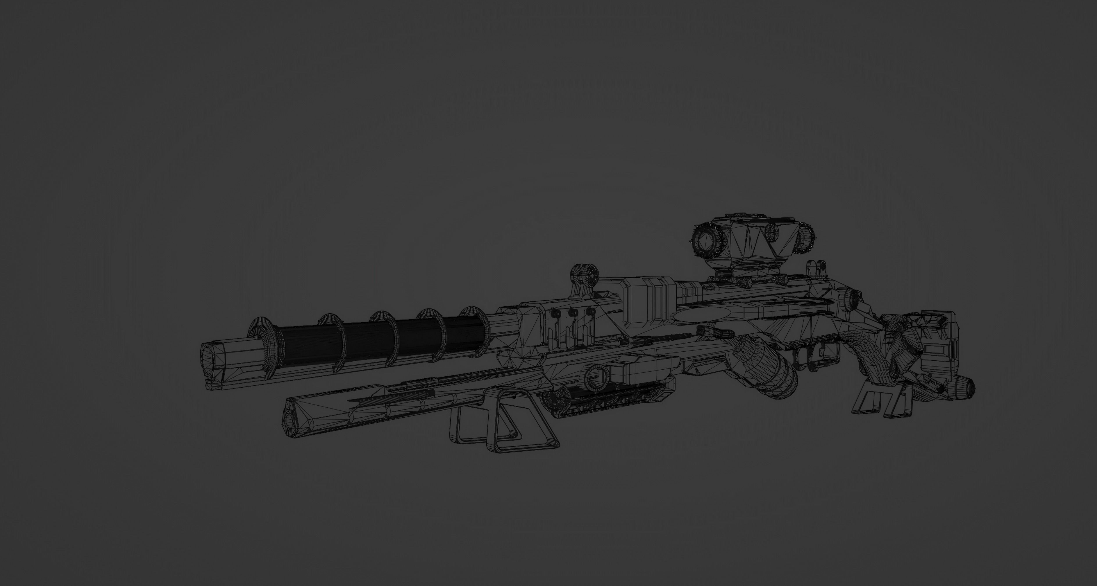 3d sci fi futuristic  gun  3D model_15