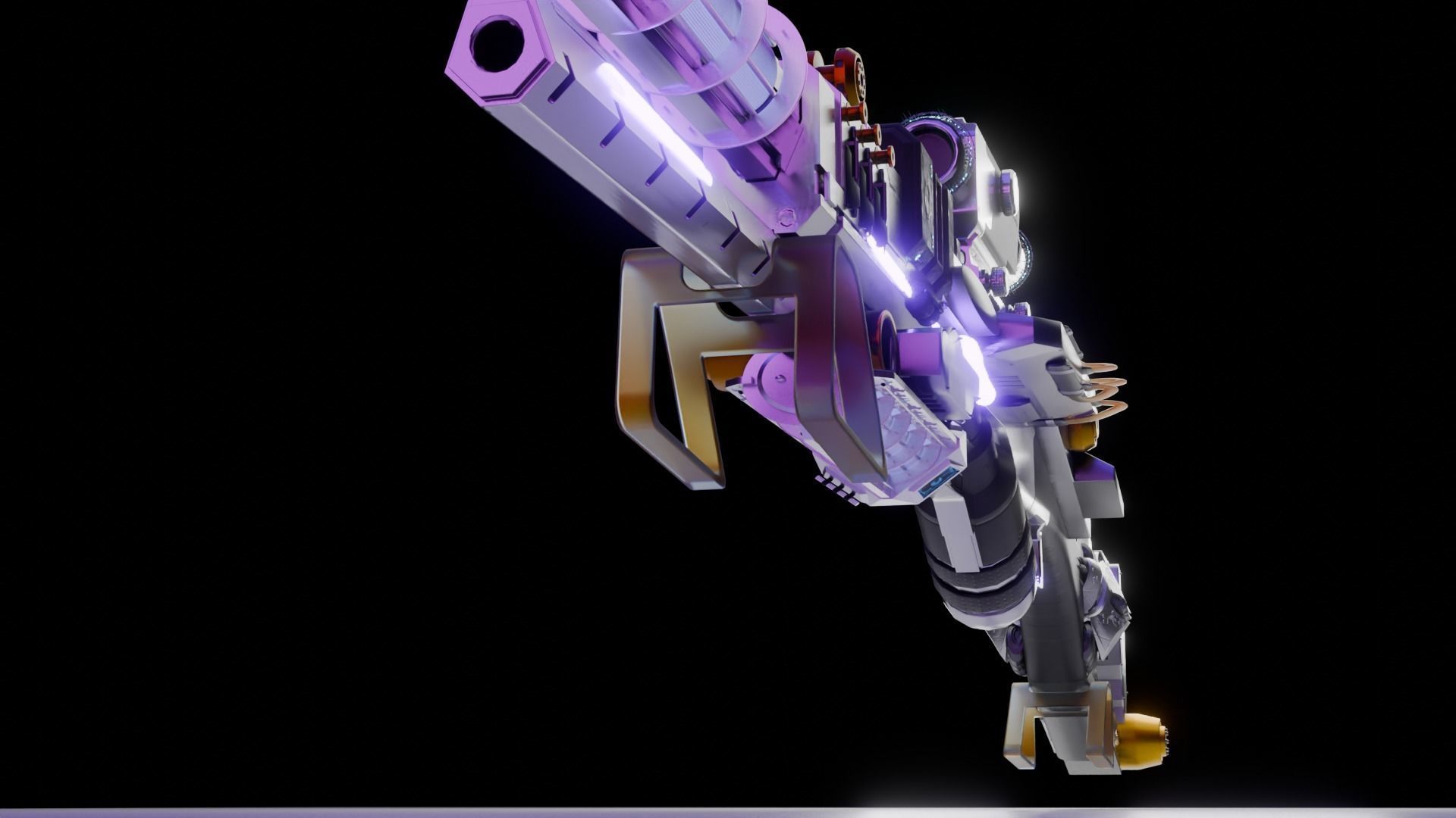 3d sci fi futuristic  gun  3D model_9