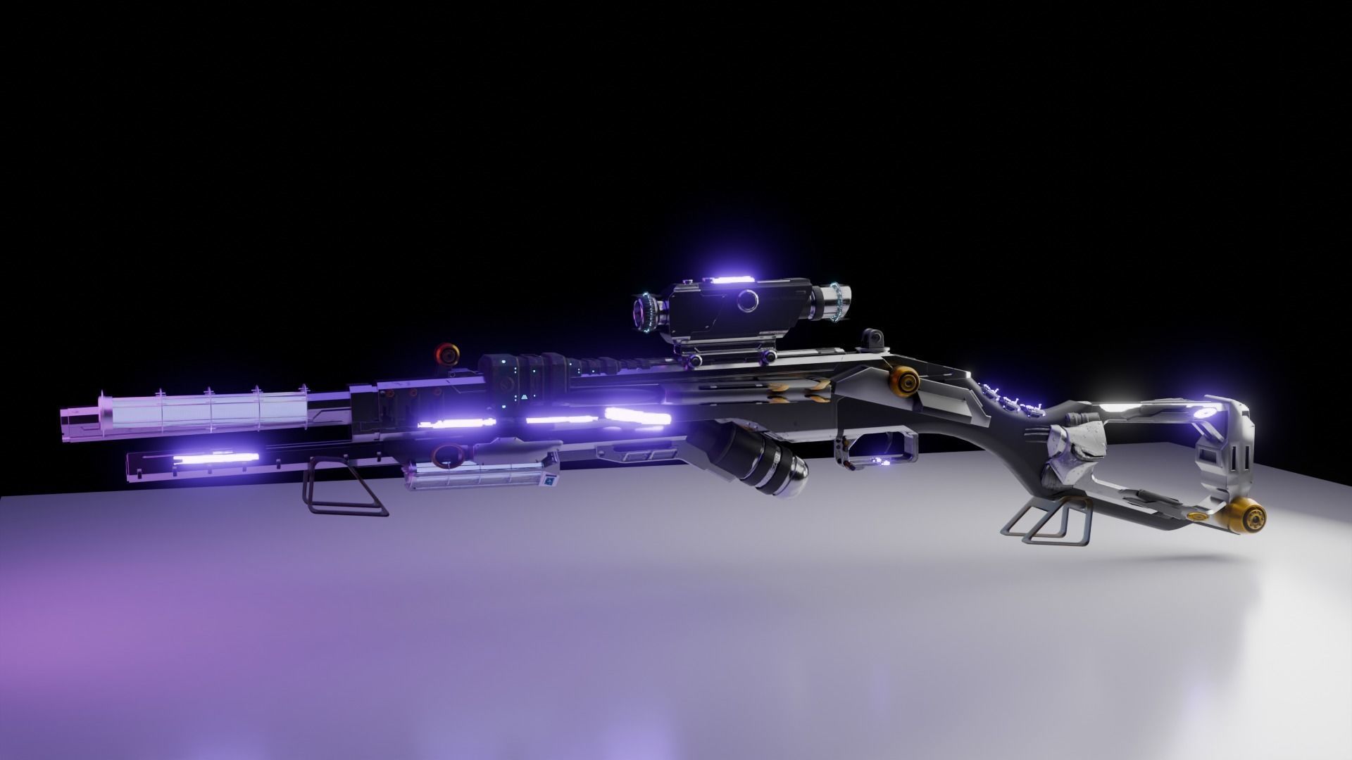 3d sci fi futuristic  gun  3D model_1