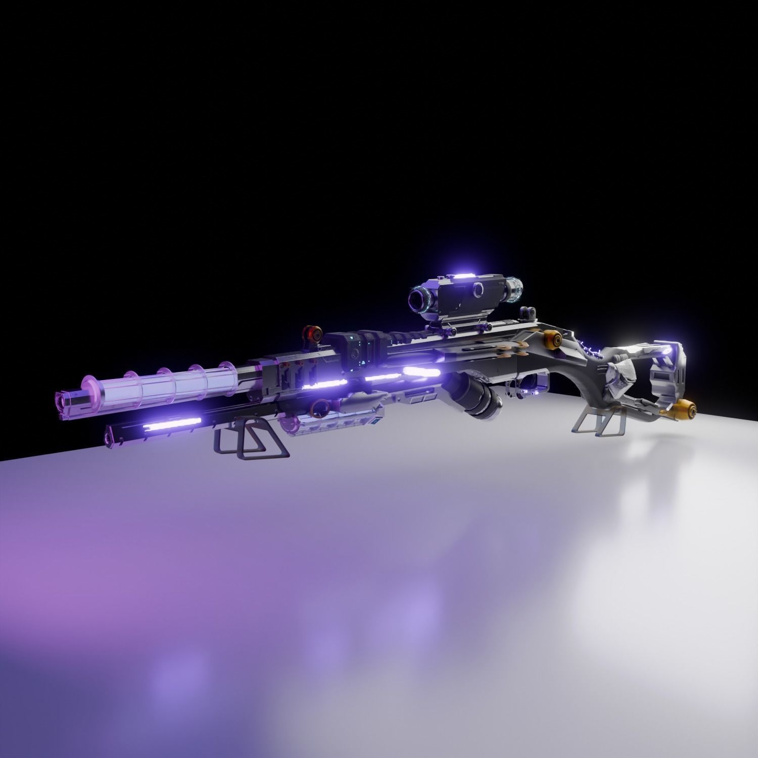 3d sci fi futuristic  gun  3D model_12