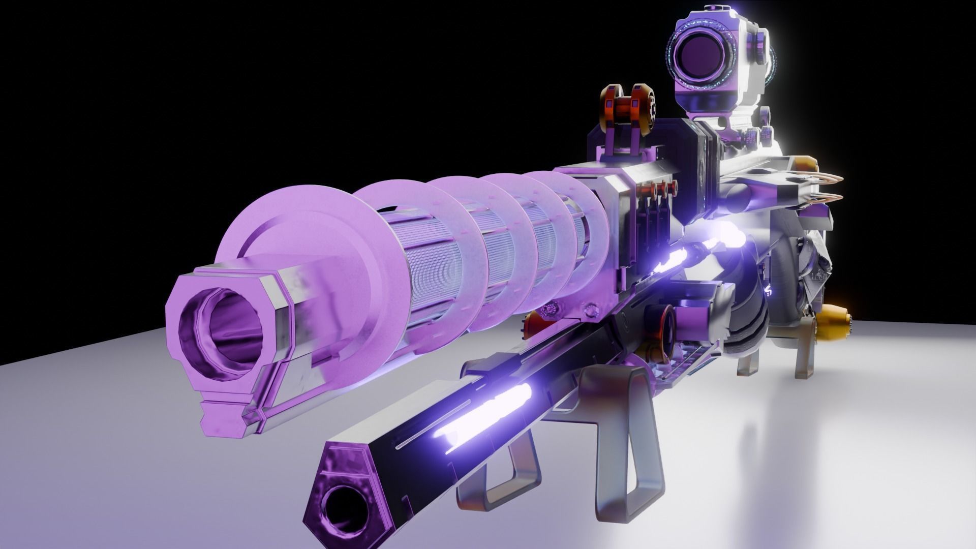 3d sci fi futuristic  gun  3D model_8