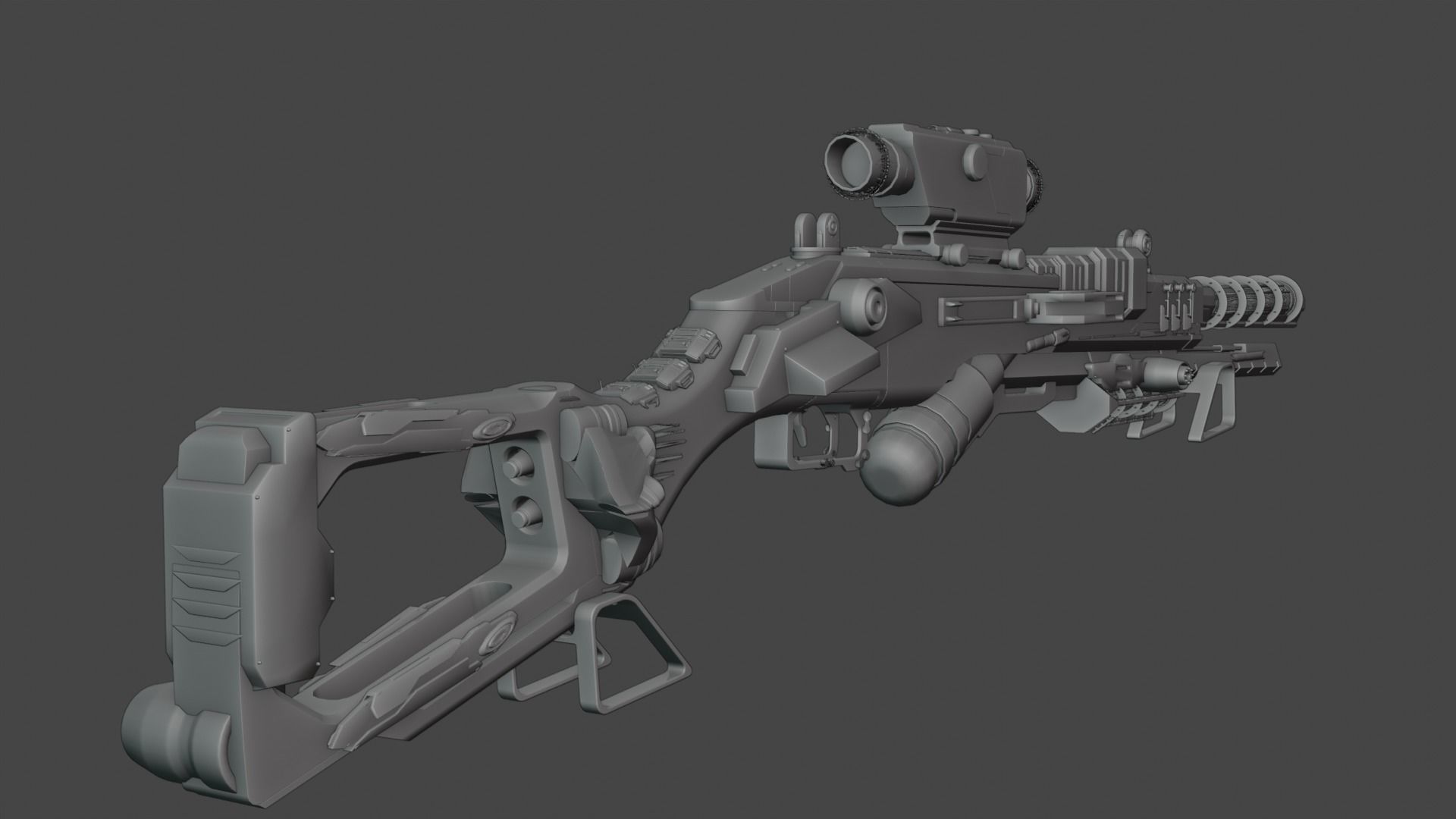 3d sci fi futuristic  gun  3D model_14