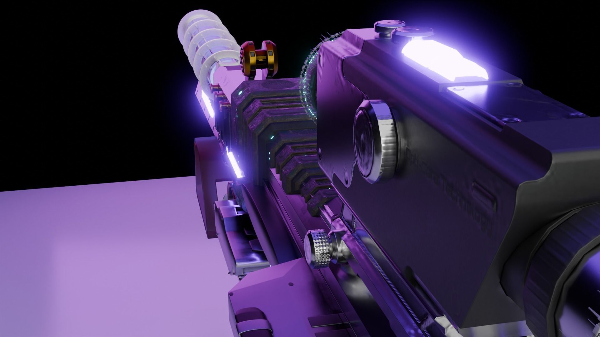 3d sci fi futuristic  gun  3D model_11