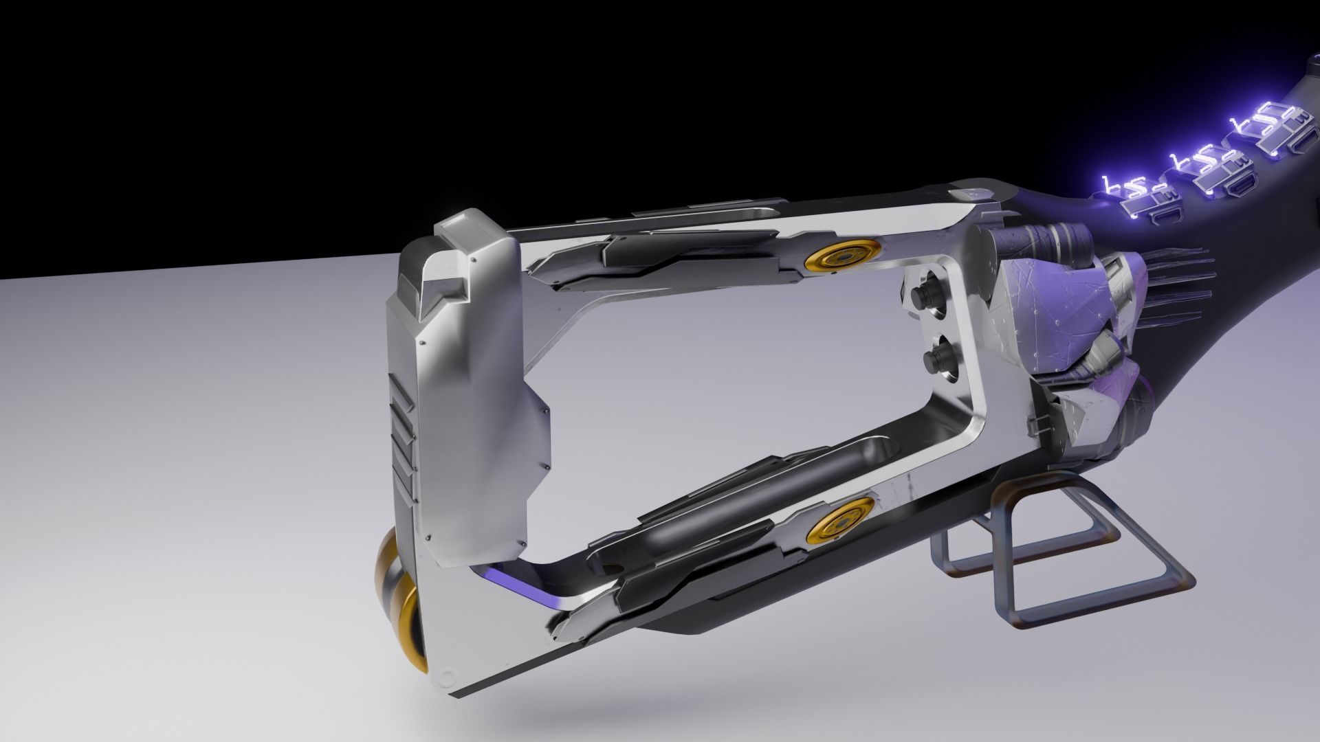 3d sci fi futuristic  gun  3D model_4