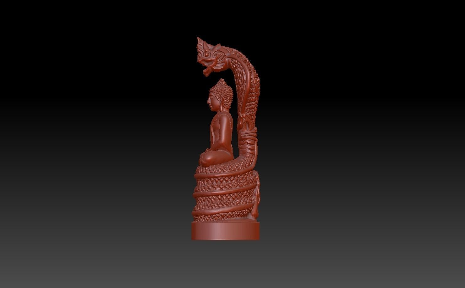 buddha sitting under dragon head 1  3D print model_1