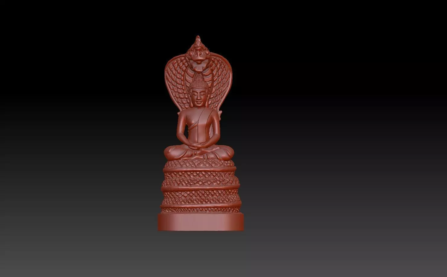 buddha sitting under dragon head 1  3D print model_0