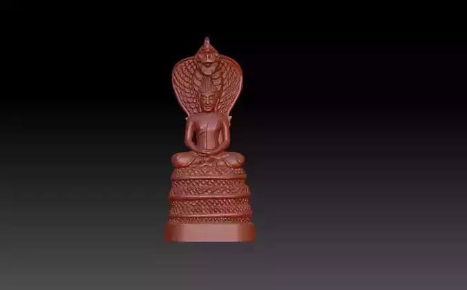 buddha sitting under dragon head 1  3D print model