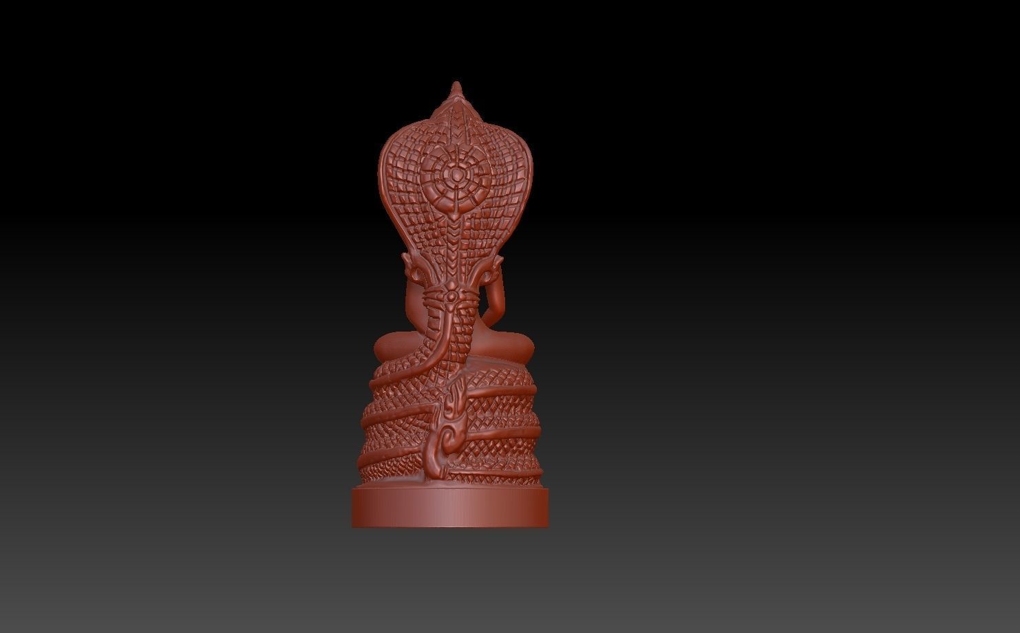buddha sitting under dragon head 1  3D print model_2