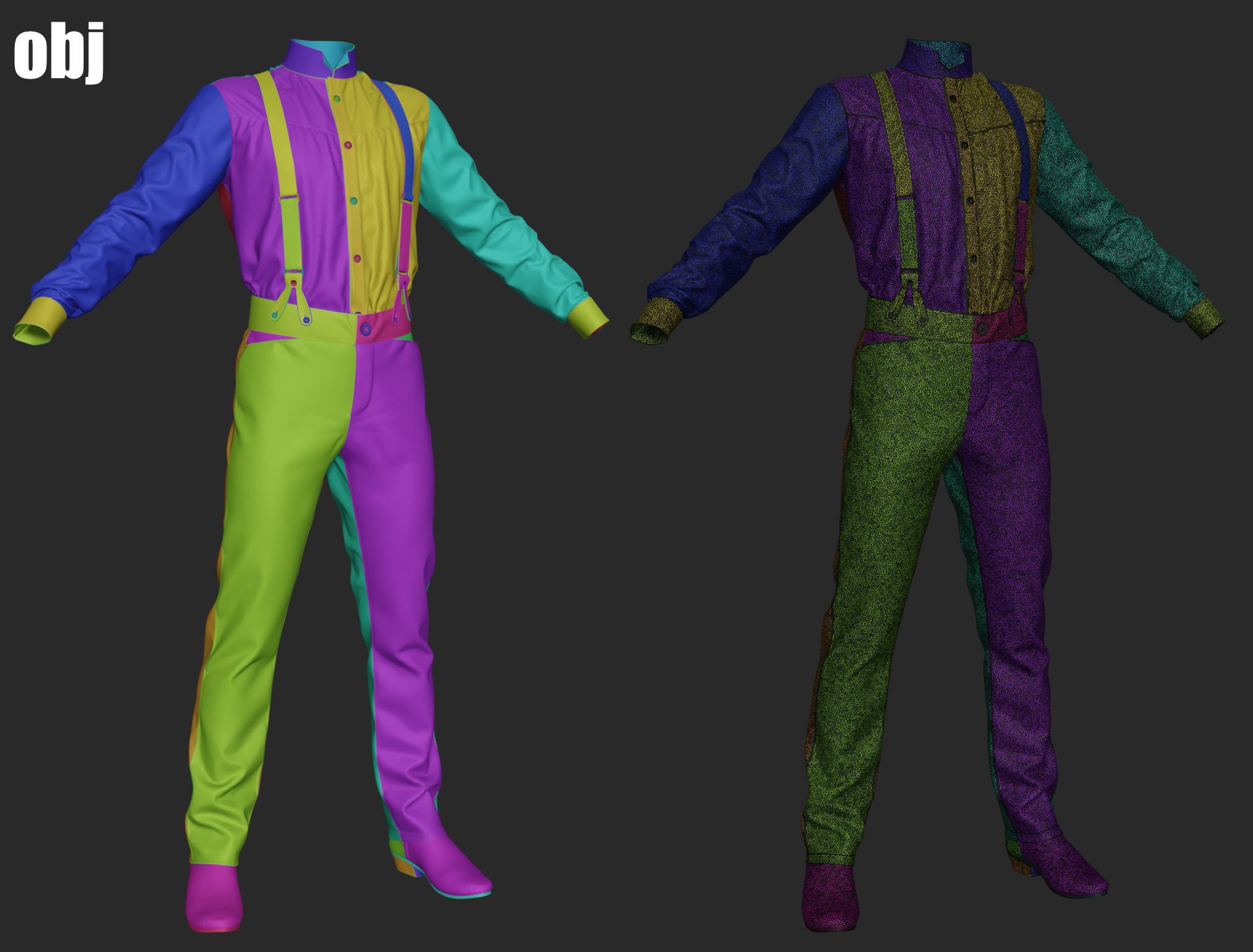 Old West Mans Outfit 1 - Marvelous Designer project and OBJ 3D model_10