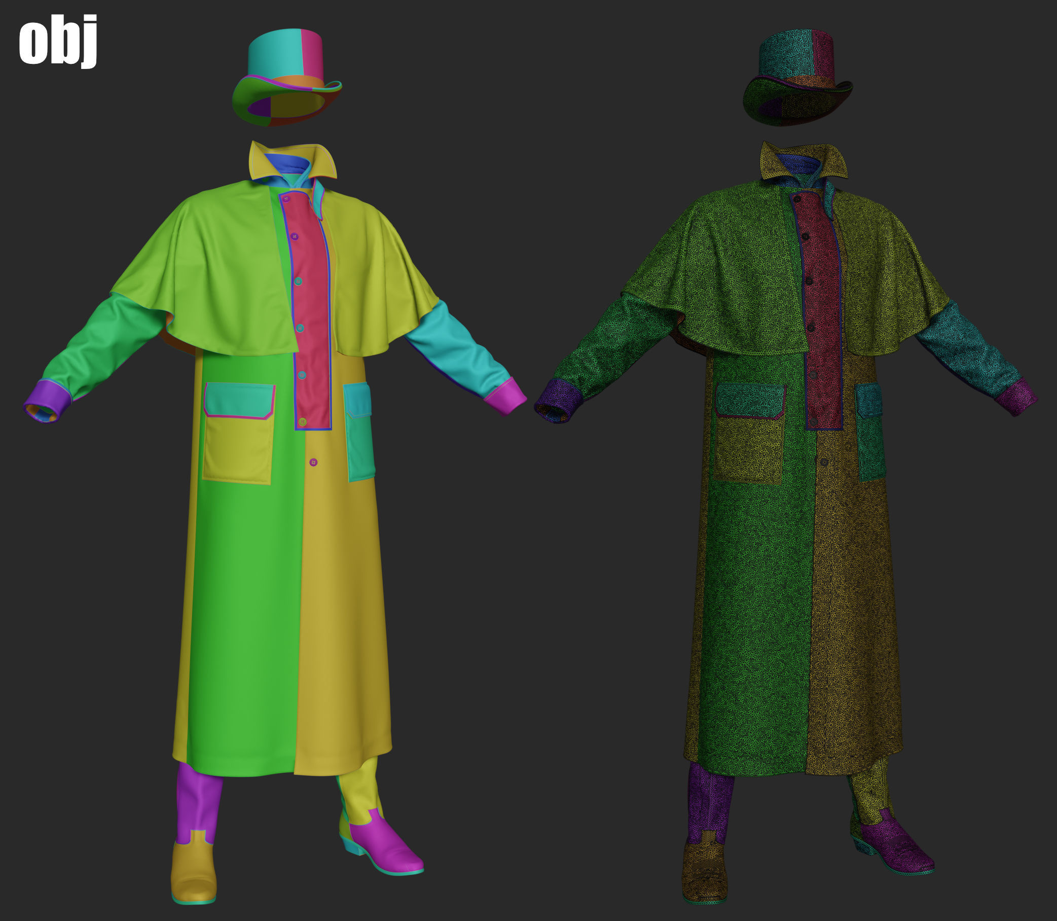 Old West Mans Outfit 2 - Marvelous Designer project and OBJ 3D model_4