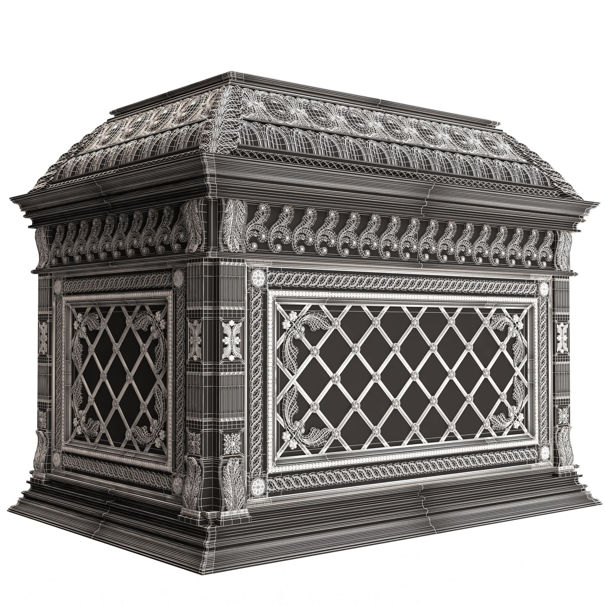 Chest 08 White Low-poly 3D model_6